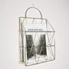 GRIDYMEN Magazine Rack with Handle, Letter Rack Newspaper Holder File Oragnizer Wall Mounted Decorative Storage Basket, Metal Organiser for Office Living Room Bedroom, Gold view 3