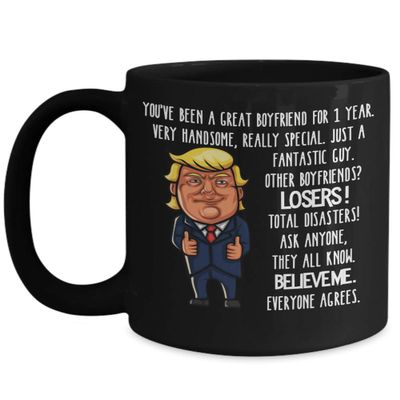 1 Year Dating Anniversary Trump Tumbler for Boyfriend Girlfriend Funny Coffee Comment Tea Cup for Men Women Travel Mug for Him Her