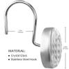 Golf Ball White Crystal Glass Shower Curtain Hooks Rings Decorative Bathroom Decor - Set of 12 view 3