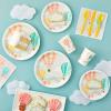 168-Piece Hot Air Balloon Party Decorations for Baby Shower, Birthday Party, Disposable Dinnerware Set with Paper Plates, Plastic Cutlery, Cups, and Napkins (Serves 24) view 2