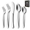 20-Piece Heavy Duty Silverware Set, HaWare Stainless Steel Solid Flatware Cutlery for 4, Modern & Elegant Design for Home/Restaurant/Wedding, Mirror Polished and Dishwasher Safe view 1