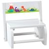 Children's White Dinosaur Step Stool view 1