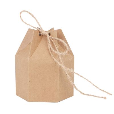 Fdit Candy Favor Boxes 50 Pack, Kraft Paper 7 x 4 x 9 cm