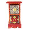 Indian Shelf 1 Piece Vocalforlocal Handmade Multicolor Wooden 2 Vertical Drawers Floral Pattern Spice Box Seasoning Masala Organizer Rack Jewellery Container view 1