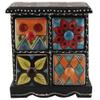 Indian Shelf Vocalforlocal Handcrafted Wooden and Ceramic Multicolor Spice Container Seasoning Masala Box Organizer Jewellery Rack(Four Darwer/6.75") Designer Gift view 1