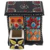 Indian Shelf Vocalforlocal Handcrafted Wooden and Ceramic Multicolor Spice Container Seasoning Masala Box Organizer Jewellery Rack(Four Darwer/6.75") Designer Gift view 2