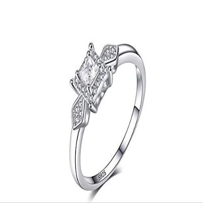 Bansriracha Princess Cut Cubic Zirconia Wedding Engagement Rings Anniversary 925 Sterling Silver Rings for Women Birthday Gift (8)