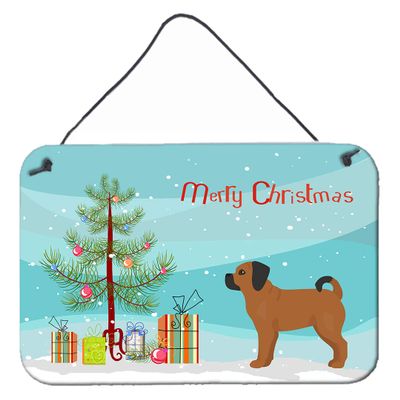 Caroline's Treasures CK3863DS812 Puggle Christmas Tree Wall or Door Hanging Prints Aluminum Metal Sign Kitchen Wall Bar Bathroom Plaque Home Decor, 8x12, Multicolor