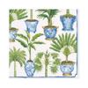 Caspari Potted Palms Paper Luncheon Napkins in White, Four Packs of 20 view 1