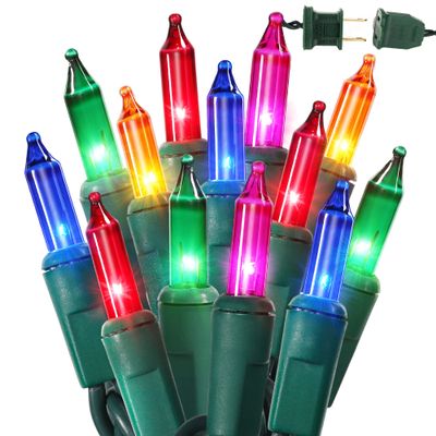 BrizLabs Multicolored Christmas Lights, 69.6ft 300 Count Connectable Christmas Tree Lights, 120V UL Certified Incandescent Light String, Mini Xmas Light for Indoor Xmas Holidays Home Decoration
