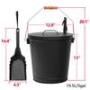 ZenStyle 5.15 Gallon Ash Bucket with Lid and Galvanized Iron Pai for Fireplace,Fire Pit,Barbecue,Stove. view 3