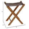 Bare Decor Davie Teak and Leather Folding Accent Stool, 18", Saddle Brown view 3