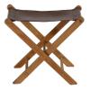 Bare Decor Davie Teak and Leather Folding Accent Stool, 18", Saddle Brown view 4