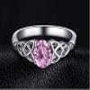 Bansriracha Celtic Knots Created Pink Sapphire Rings 925 Sterling Silver Engagement Rings for Women Wedding Jewelry Infinity (6) view 3
