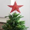 AKOAK Sparkly Mini Hollow Christmas Tree Top Star - Christmas Tree Decoration or Indoor Party Home Decor (Red, 5.9 inches) view 2