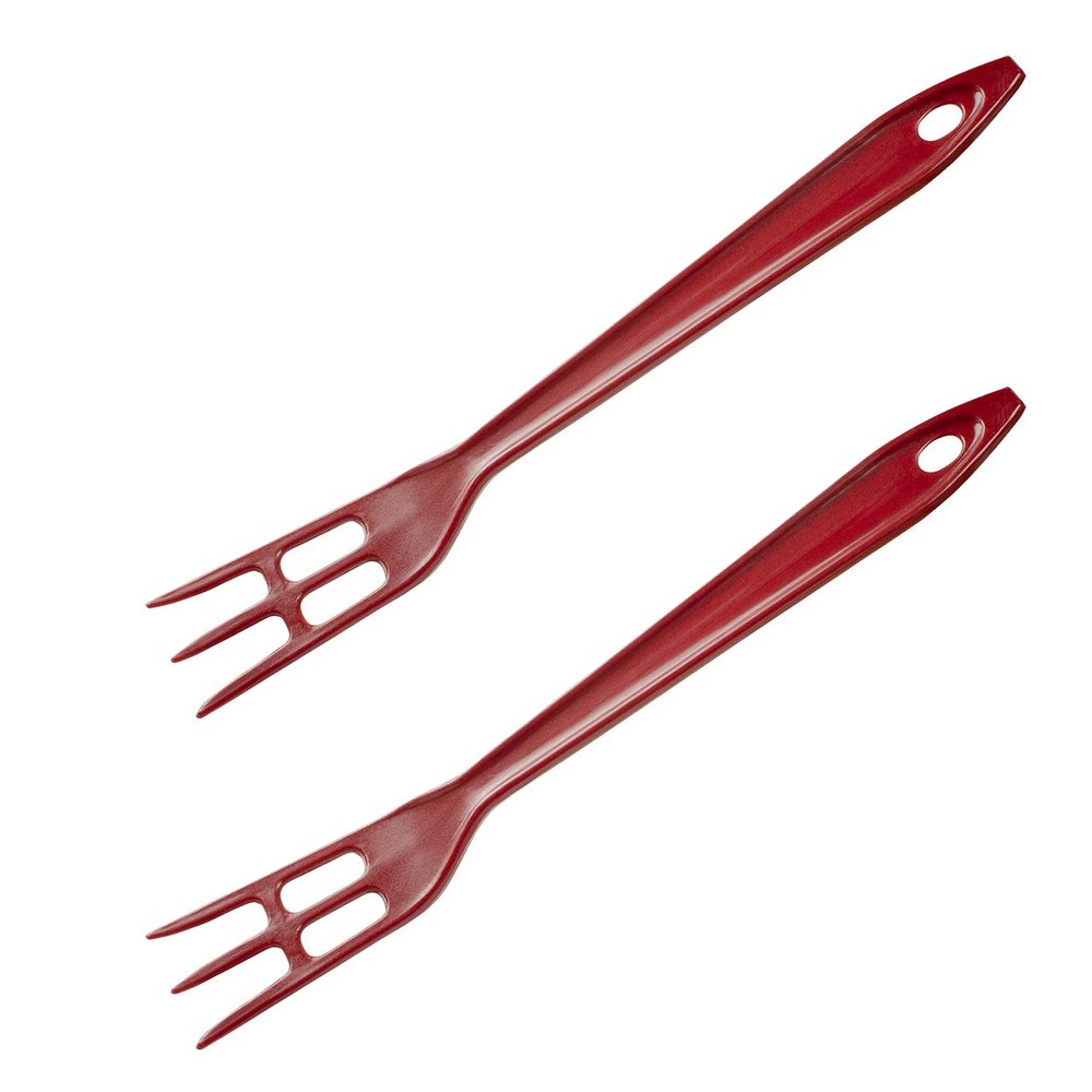 Hutzler LOPOL Reinforced Nylon Waffle Serving Forks, Set of 2, Red