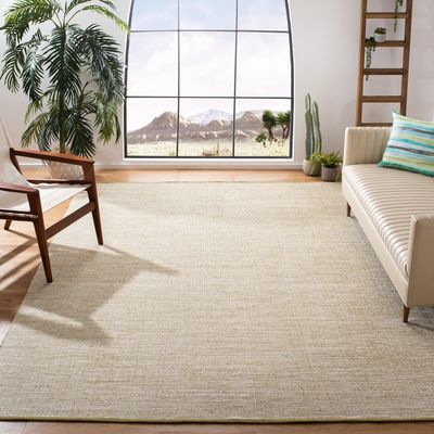 SAFAVIEH Montauk Collection Area Rug - 9' x 12', Green Olive, Handmade Flat Weave Cotton, Ideal for High Traffic Areas in Living Room, Bedroom (MTK250Y)