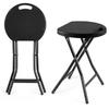 5Rcom Folding Stool, 2 Pack Portable Stool Chairs with Handle, Collapsible for Camping RV Party, Heavy Duty Steel Frame, 500lbs Capacity, Black view 1