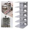 ACPOP 6-Tier Narrow Shoe Rack for Small Entryways, Space-Saving Adjustable Stackable Shelves, Free Standing Shoe Organizer for Closet, Corner, Doorway, Grey view 1
