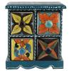 Indian Shelf Vocalforlocal Handcrafted Wooden and Ceramic Multicolor Spice Container Seasoning Masala Box Organizer Jewellery Rack(Four Darwer/6.75") Designer Gift view 1