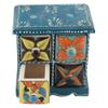 Indian Shelf Vocalforlocal Handcrafted Wooden and Ceramic Multicolor Spice Container Seasoning Masala Box Organizer Jewellery Rack(Four Darwer/6.75") Designer Gift view 2