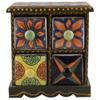 Indian Shelf Vocalforlocal Handcrafted Wooden and Ceramic Multicolor Spice Rack Container Organizer Dabba Jewellery Box (Four Darwer/6.75") Designer Gift view 1
