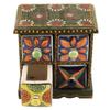 Indian Shelf Vocalforlocal Handcrafted Wooden and Ceramic Multicolor Spice Rack Container Organizer Dabba Jewellery Box (Four Darwer/6.75") Designer Gift view 2