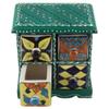 Indian Shelf Vocalforlocal Handcrafted Wooden and Ceramic Multicolor Spice Rack Container Organizer Dabba Jewellery Box (Four Darwer/6.75") Designer Gift view 2