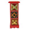 Indian Shelf 1 Piece Vocalforlocal Handmade Multicolor Wooden 3 Vertical Drawers Floral Pattern Spice Box Seasoning Masala Organizer Rack Jewellery Container view 1