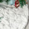 Atiming White Plush Christmas Tree Skirt - 90cm Snow Fur Mat with Silver Sequin Snowflake Xmas Tree Skirt Base Cover for Christmas & New Year Decorations (White, 35inches) view 2