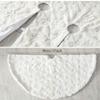 Atiming White Plush Christmas Tree Skirt - 90cm Snow Fur Mat with Silver Sequin Snowflake Xmas Tree Skirt Base Cover for Christmas & New Year Decorations (White, 35inches) view 3