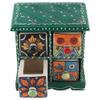 Indian Shelf Vocalforlocal Handcrafted Wooden and Ceramic Multicolor Spice Container Seasoning Masala Box Organizer Jewellery Rack(Four Darwer/6.75") Designer Gift view 2