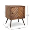 Christopher Knight Home Xaviera Mango Wood Cabinet, Dark Brown, Black view 3