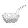 Restaurant Essentials 8" round nickel plated culinary basket, coarse mesh, comes in each view 1