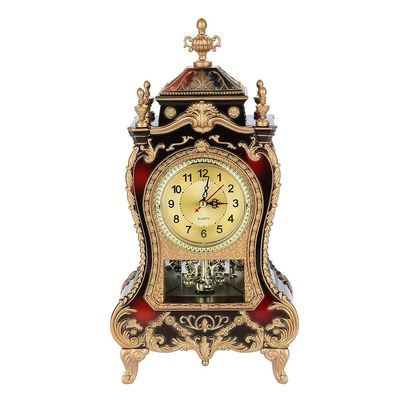 Antique Wall Clock,Chiming Anniversary Ornate Clock,Vintage Table Clock, Retro Alarm Clock, Vintage Plastic Table Clock, Antique Home Hotel Decorative Desk Alarm Clocks(Brown)