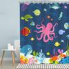 RosieLily Kids Shower Curtain, Ocean Shower Curtains, Under The Sea Shower Curtain with 12 Hooks, Sea Animal for Kids Bathroom Decor, 72''W x72''H view 2