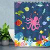 RosieLily Kids Shower Curtain, Ocean Shower Curtains, Under The Sea Shower Curtain with 12 Hooks, Sea Animal for Kids Bathroom Decor, 72''W x72''H view 3