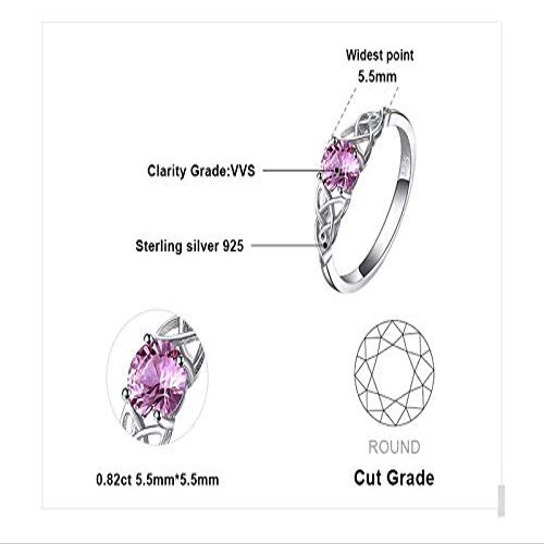 Bansriracha Celtic Knots Created Pink Sapphire Rings 925 Sterling Silver Engagement Rings for Women Wedding Jewelry Infinity (8)