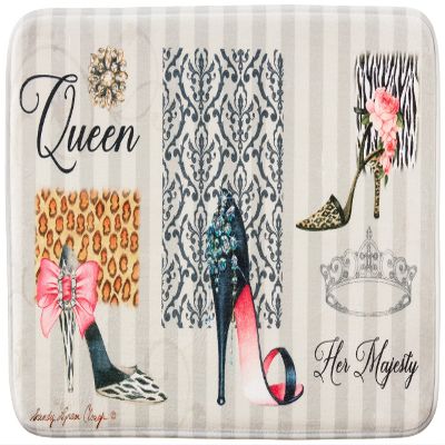 African American Expressions Non-Slip Memory Foam Bath Mat - 17 x 29 Inch, Striped Queen Boutique Shoes