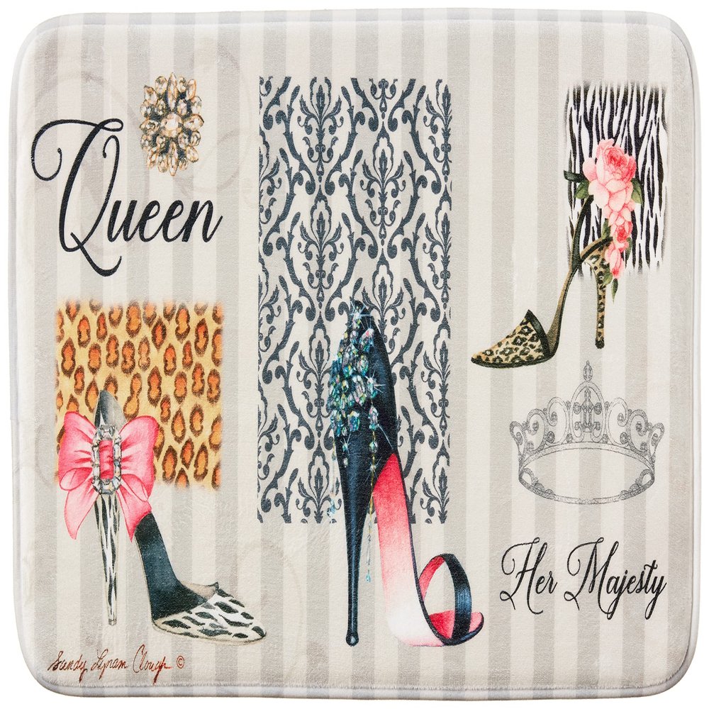 African American Expressions Non-Slip Memory Foam Bath Mat - 17 x 29 Inch, Striped Queen Boutique Shoes