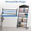 Granville Floor Brochure Stand Magazine Rack, Brochure Display Stand, 4 Pockets Magazine Holder Newspaper Stand with 4 Wheels (2 Lockable), Black view 3