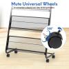 Granville Floor Brochure Stand Magazine Rack, Brochure Display Stand, 4 Pockets Magazine Holder Newspaper Stand with 4 Wheels (2 Lockable), Black view 4