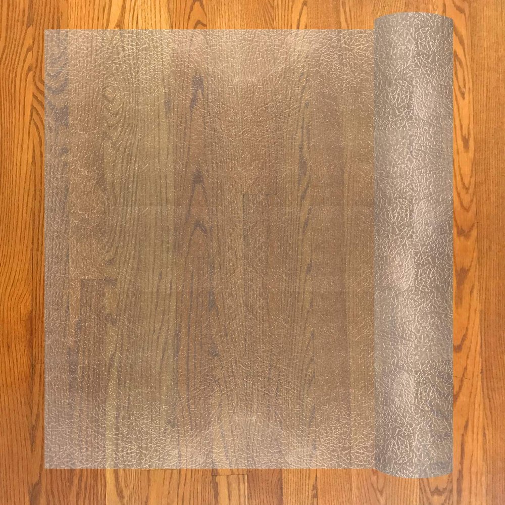RESILIA Deluxe Clear Vinyl, Plastic Floor Runner/Protector for Hard Floors Skid-Resistant, Textured Pattern, (27 Inches Wide x 25 Feet Long), Made in The USA