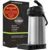 Airpot Coffee Dispenser with Pump & Tray - 102oz/3L Coffee Carafe with Pump - 12 Hours Hot Drink Dispenser for Parties - Stainless Steel Thermal Carafe for Hot Cocoa Bar -Easy-to-Use Insulated Pitcher view 1