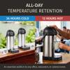 Airpot Coffee Dispenser with Pump & Tray - 102oz/3L Coffee Carafe with Pump - 12 Hours Hot Drink Dispenser for Parties - Stainless Steel Thermal Carafe for Hot Cocoa Bar -Easy-to-Use Insulated Pitcher view 3