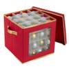 Simplify 64 Count Large Storage Box | Dimensions : 12.01 x 12.01 x 12.01 | Stackable Dividers | Holds up to 64 Ornaments | Red | Easy Carry Handles | Collapsible | Christmas Organization view 1