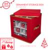 Simplify 64 Count Large Storage Box | Dimensions : 12.01 x 12.01 x 12.01 | Stackable Dividers | Holds up to 64 Ornaments | Red | Easy Carry Handles | Collapsible | Christmas Organization view 2