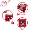 Simplify 64 Count Large Storage Box | Dimensions : 12.01 x 12.01 x 12.01 | Stackable Dividers | Holds up to 64 Ornaments | Red | Easy Carry Handles | Collapsible | Christmas Organization view 3