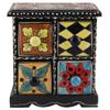 Indian Shelf Vocalforlocal Handcrafted Wooden and Ceramic Multicolor Spice Container Seasoning Masala Box Organizer Jewellery Rack(Four Darwer/6.75") Designer Gift view 1
