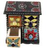 Indian Shelf Vocalforlocal Handcrafted Wooden and Ceramic Multicolor Spice Container Seasoning Masala Box Organizer Jewellery Rack(Four Darwer/6.75") Designer Gift view 2